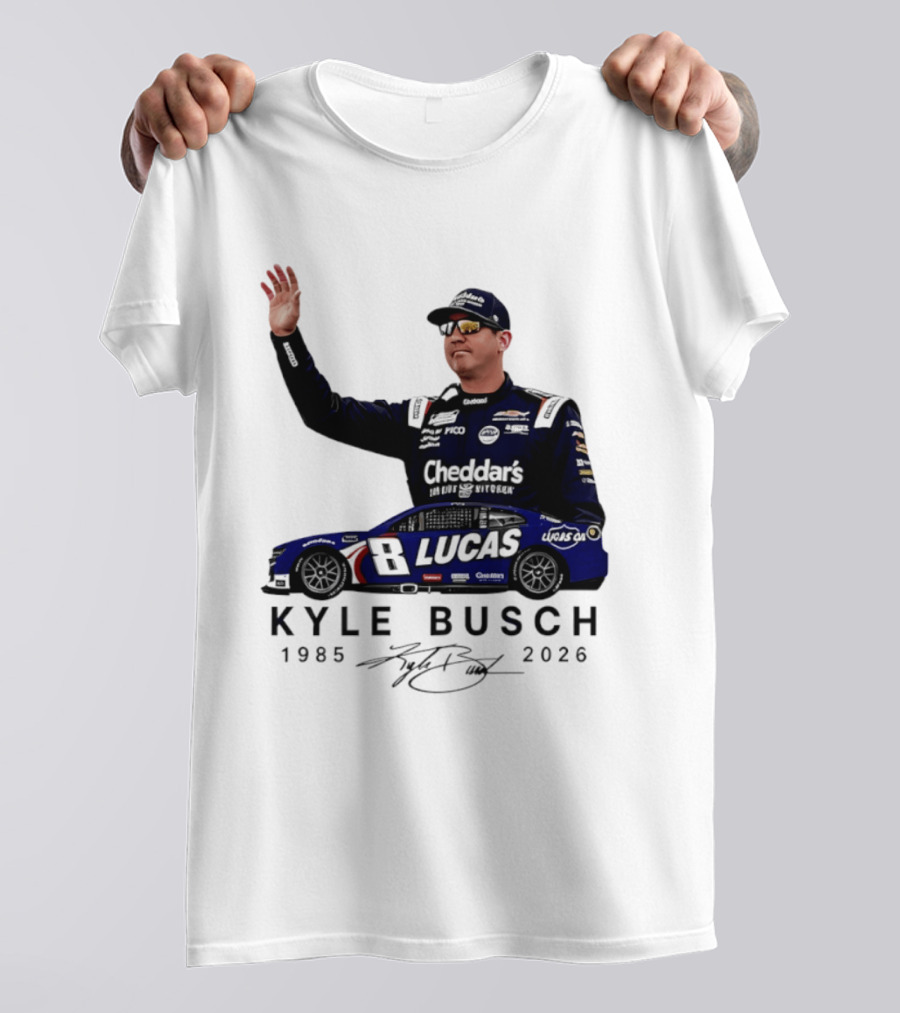 Kyle Busch Rowdy 1985 2026 Cheddars Lucas Racing 8 T-Shirt