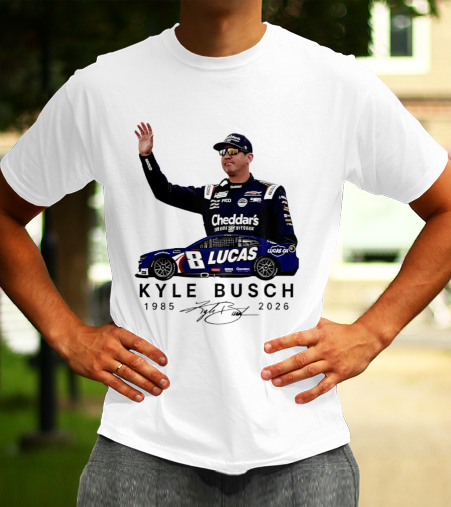 Kyle Busch Rowdy 1985 2026 Cheddars Lucas Racing 8 T-Shirt