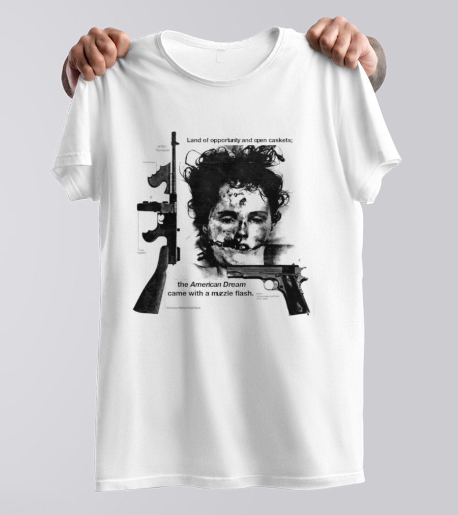 Land Of Opportunity Open Caskets American Dream Muzzle Flash T-Shirt