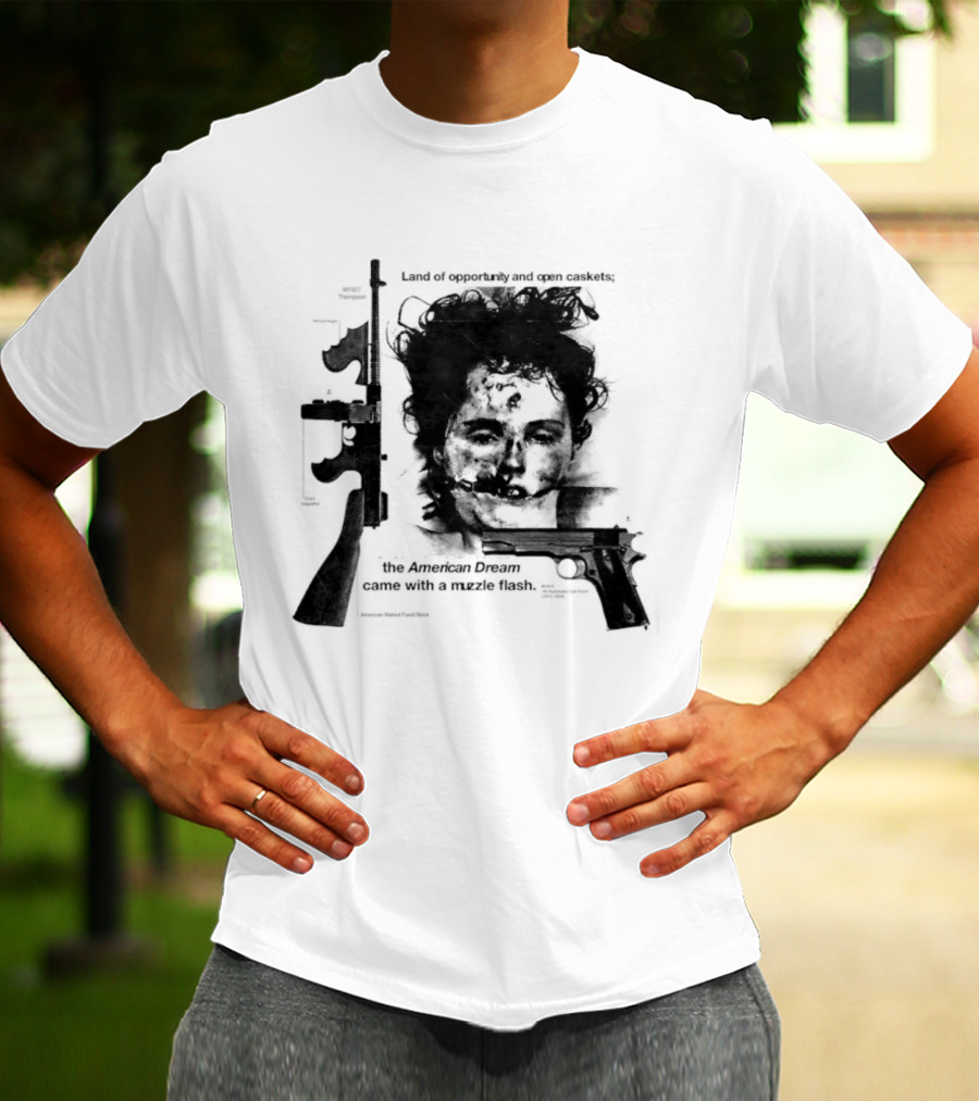 Land Of Opportunity Open Caskets American Dream Muzzle Flash T-Shirt