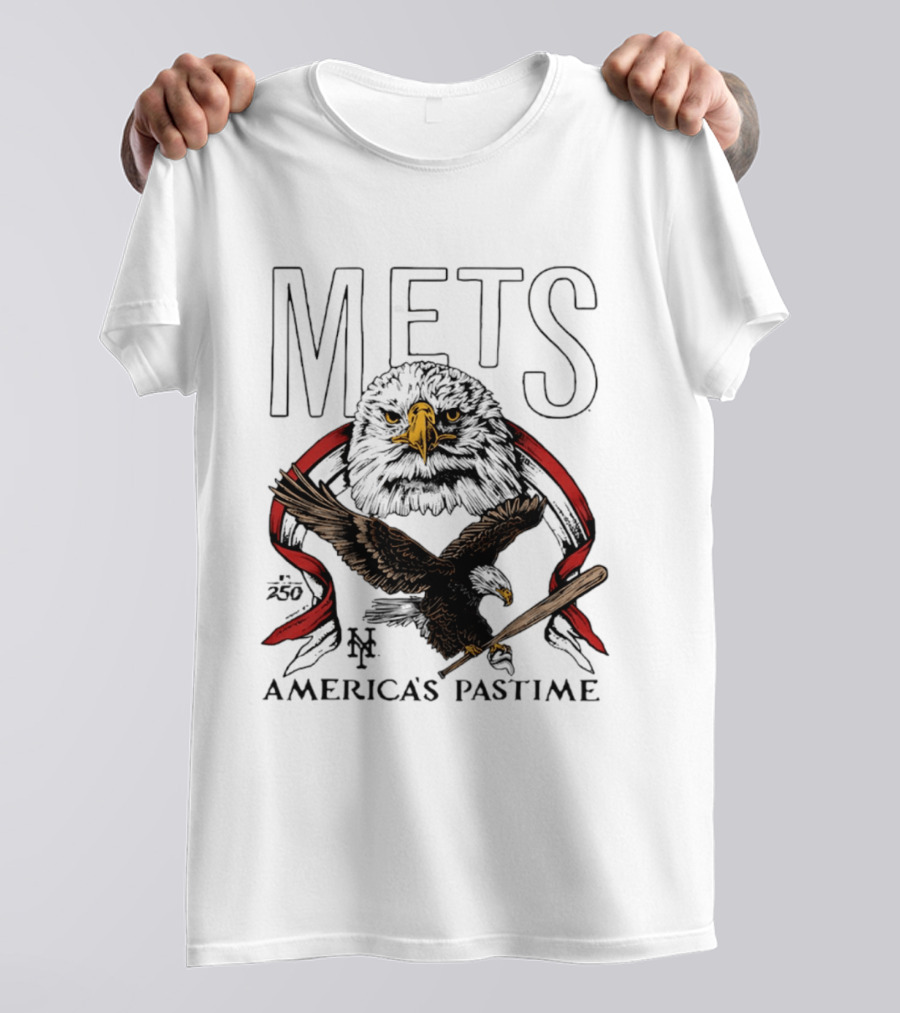 New York Mets America's Pastime 250th Anniversary Eagle And Bat T-Shirt
