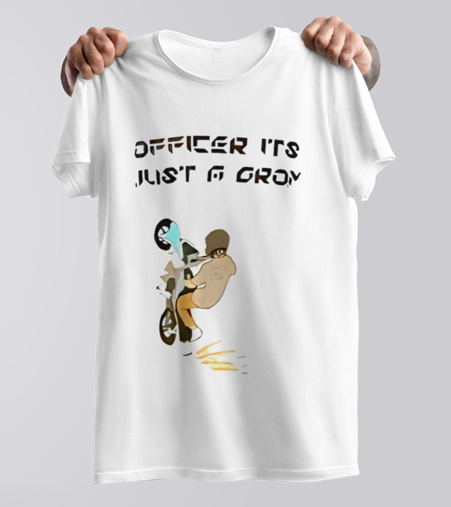 Officer It's Just A Grom Motorcycle Stunt Racing T-Shirt