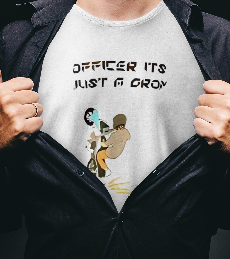 Officer It's Just A Grom Motorcycle Stunt Racing T-Shirt