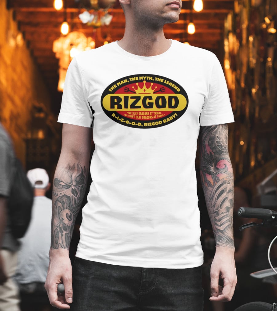 The Man The Myth The Legend Rizgod We Slay Dragons At Tribal T-Shirt
