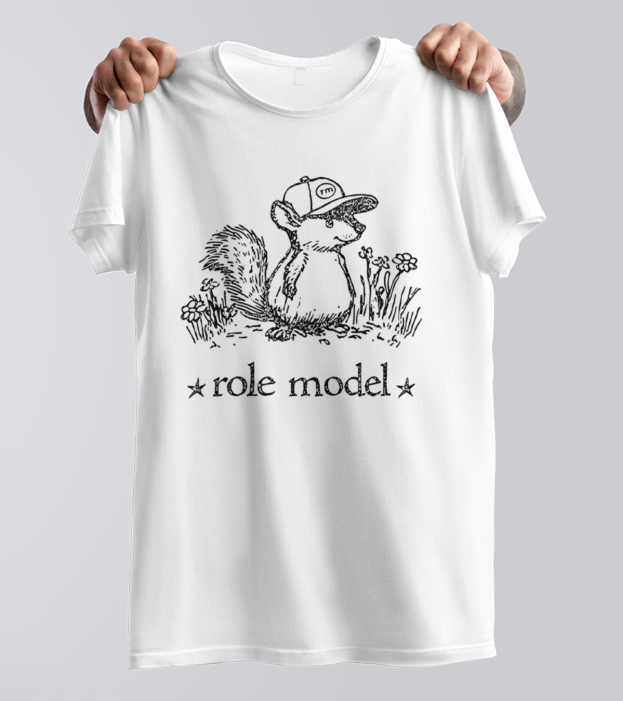 Role Model Squirrel Hat Nature Scene Illustrative T-Shirt
