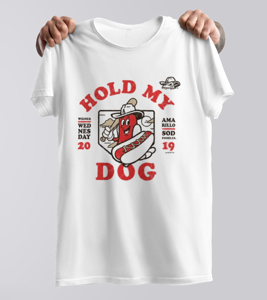 Sod Poodles 2026 Hold My Dog Hotdog Cowboy T-Shirt
