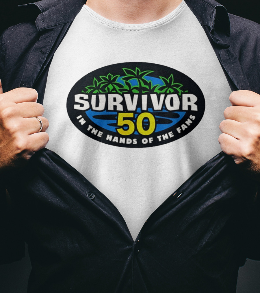 Survivor 50 In The Hands Of The Fans Island Palms Oval T-Shirt