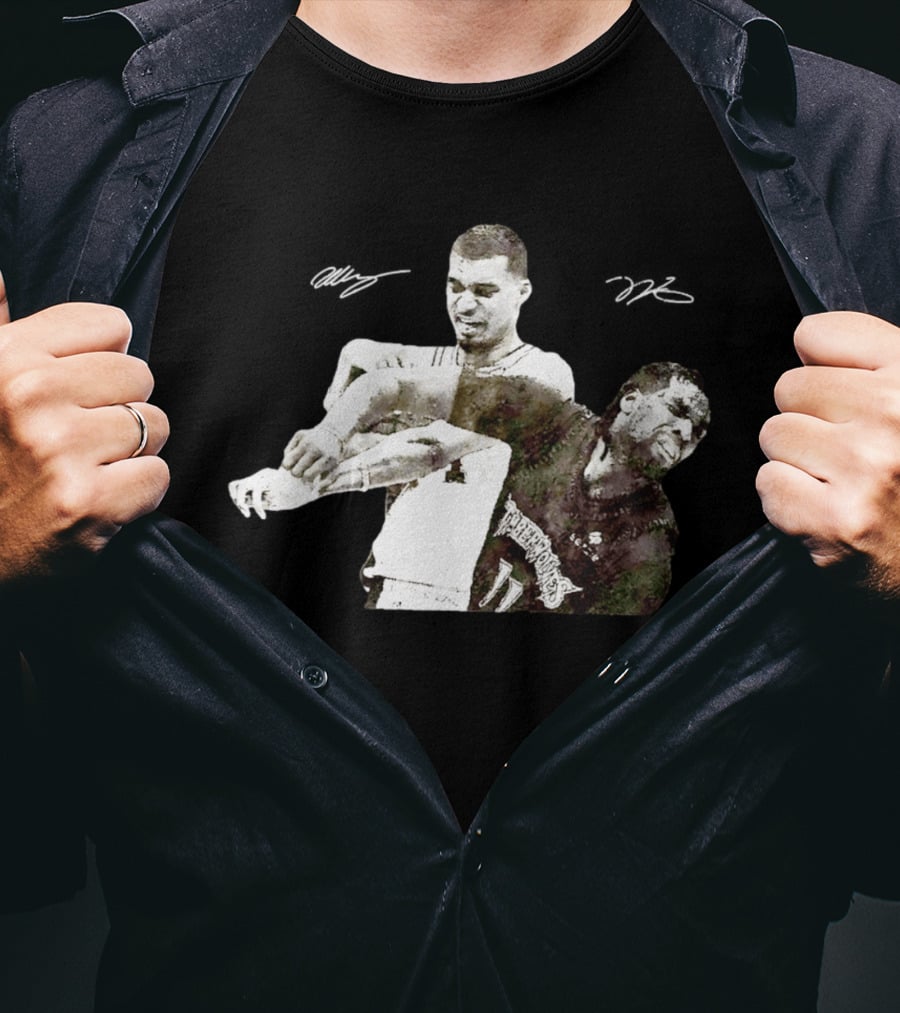 Victor Wembanyama Spurs Naz Reid Timberwolves Signatures T-Shirt