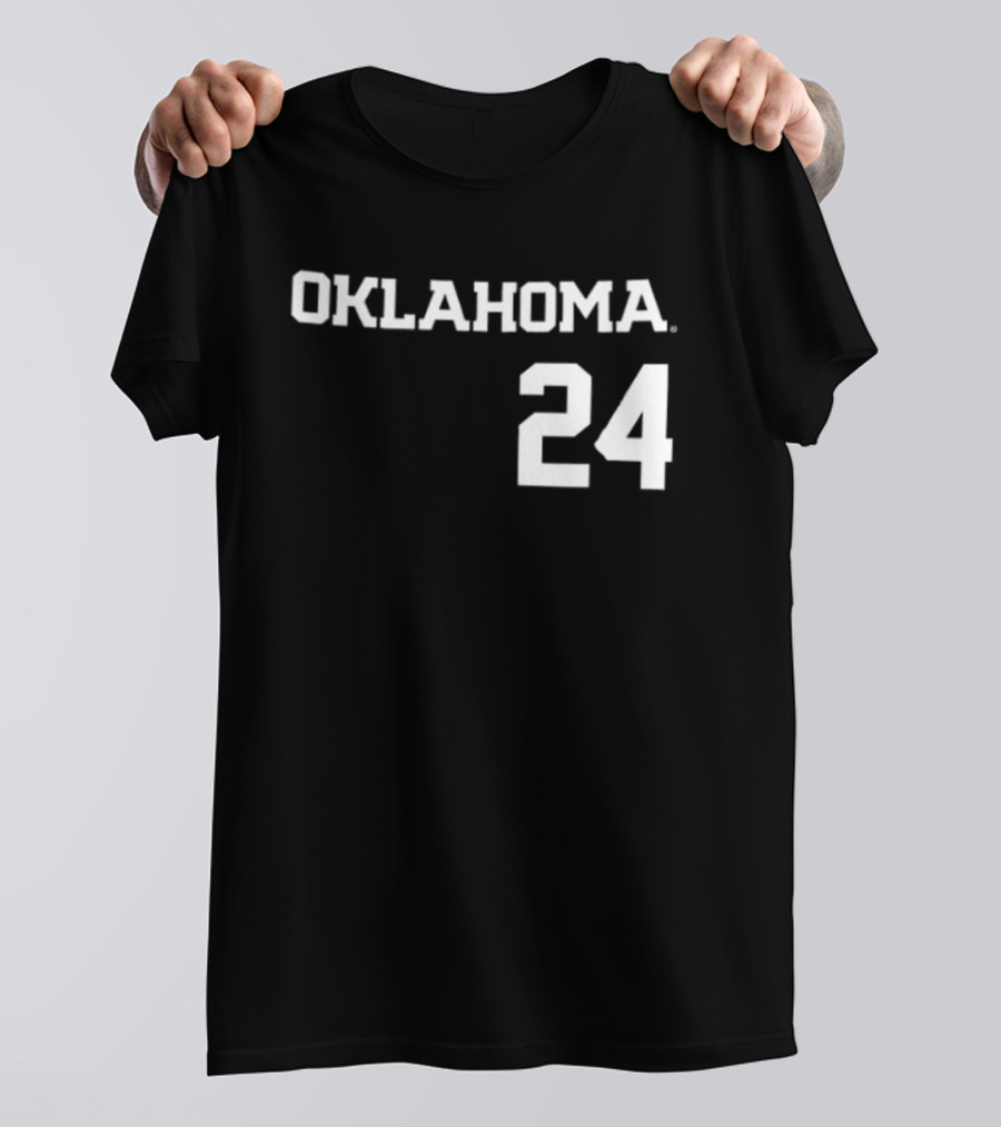 Oklahoma 24 Audrey Lowry Sooners Softball Name And Number Two Sided T-Shirt