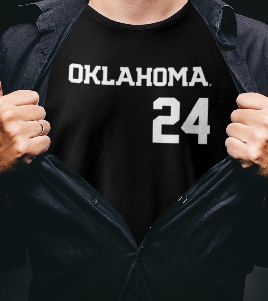 Oklahoma 24 Audrey Lowry Sooners Softball Name And Number Two Sided T-Shirt