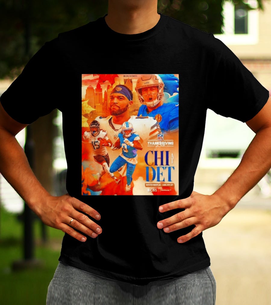 NFL Thanksgiving Day Game Chicago Bears Vs Detroit Lions Nov 26 CBS Sports T-Shirt