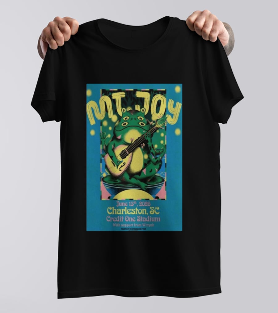 MT. JOY Charleston SC June 13 2026 Credit One Stadium Frog Guitar Concert T-Shirt