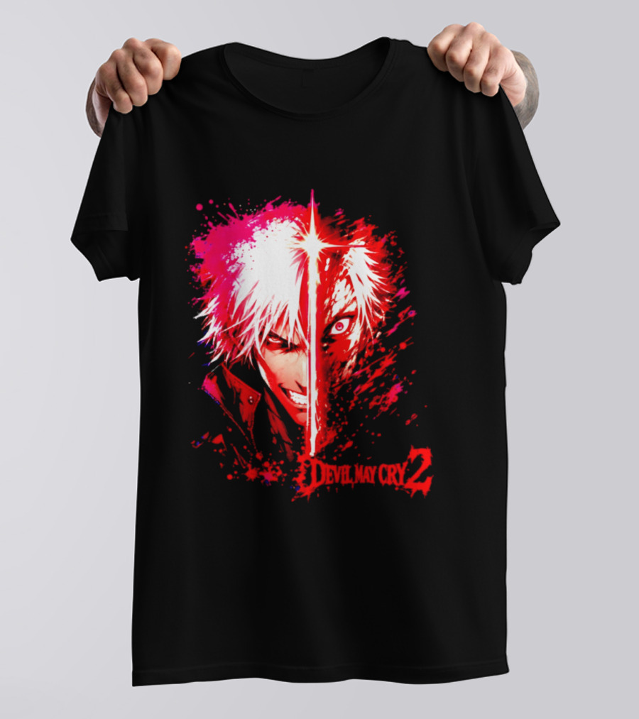 Devil May Cry 2 Dante Half Face Split T-Shirt