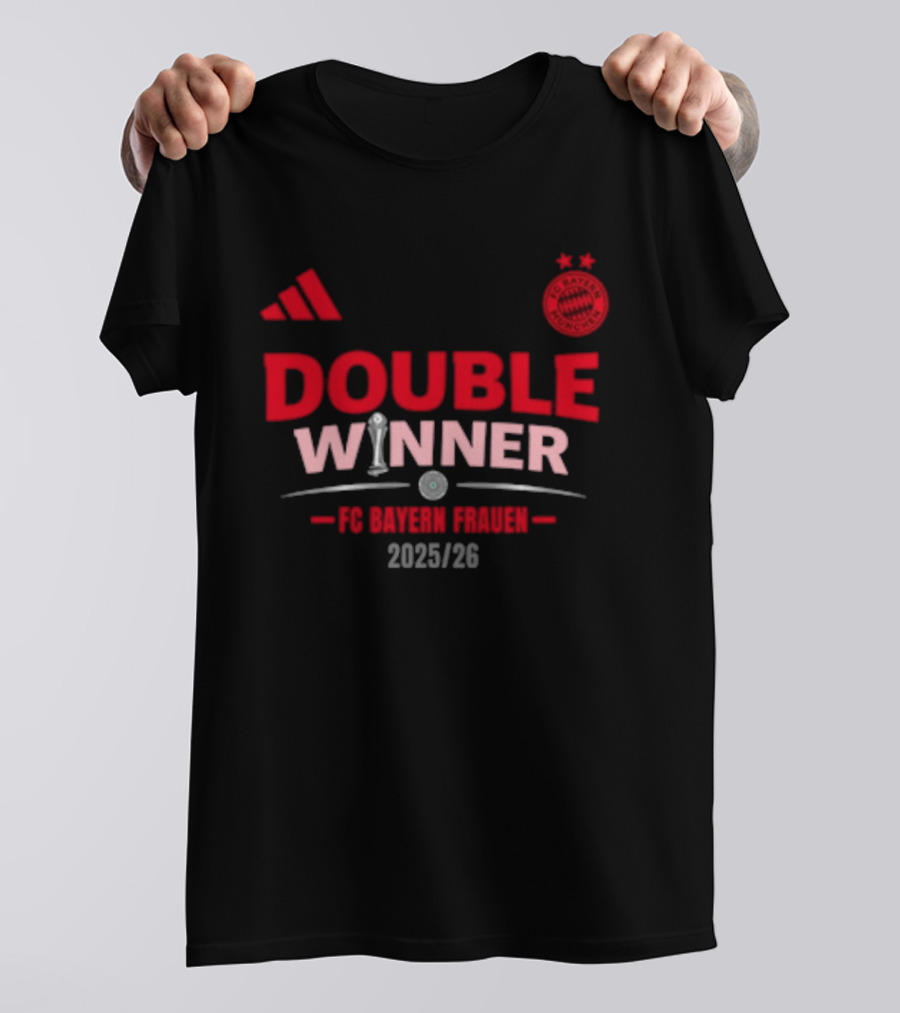 Double Winner FC Bayern Frauen 2025 26 Bundesliga Champions T-Shirt
