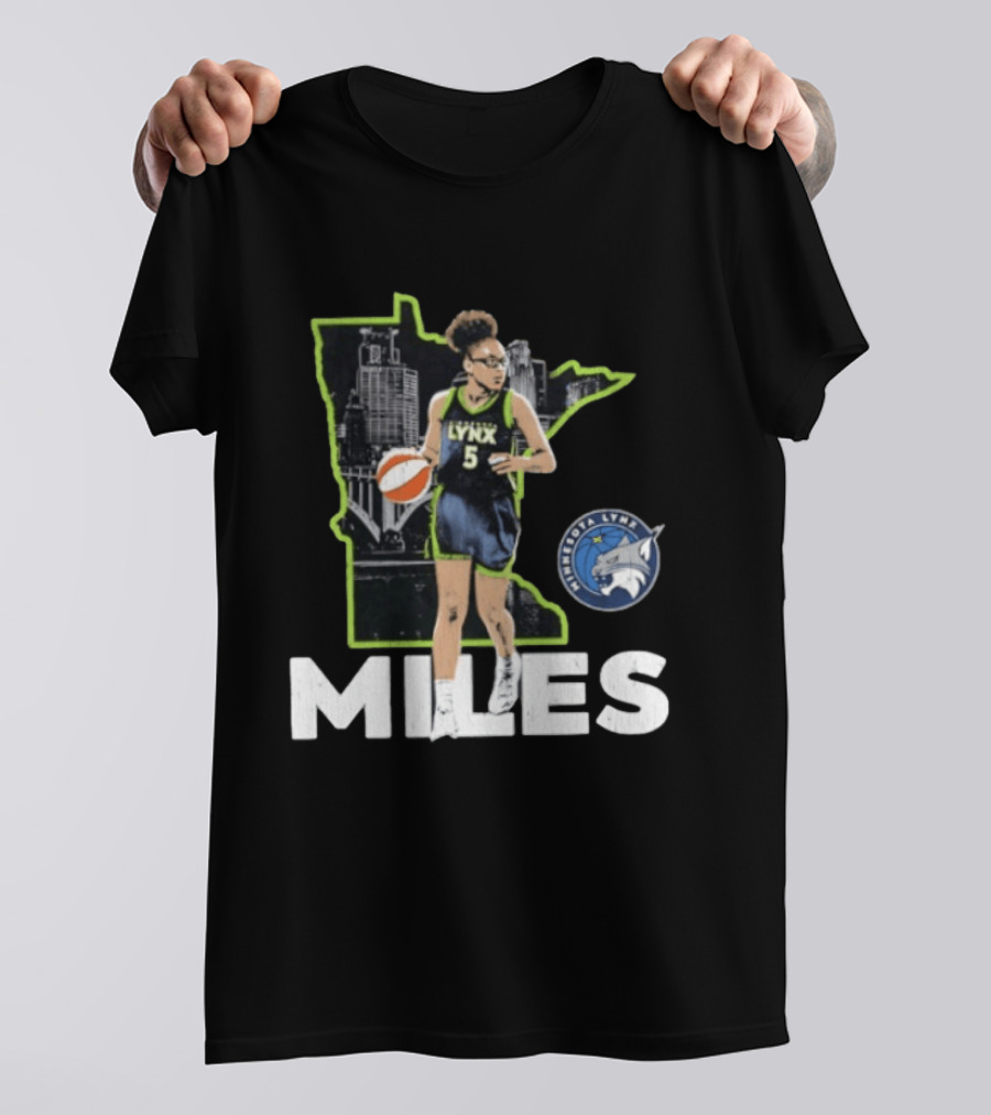 Minnesota Lynx Olivia Miles Basketball Skyline Map T-Shirt