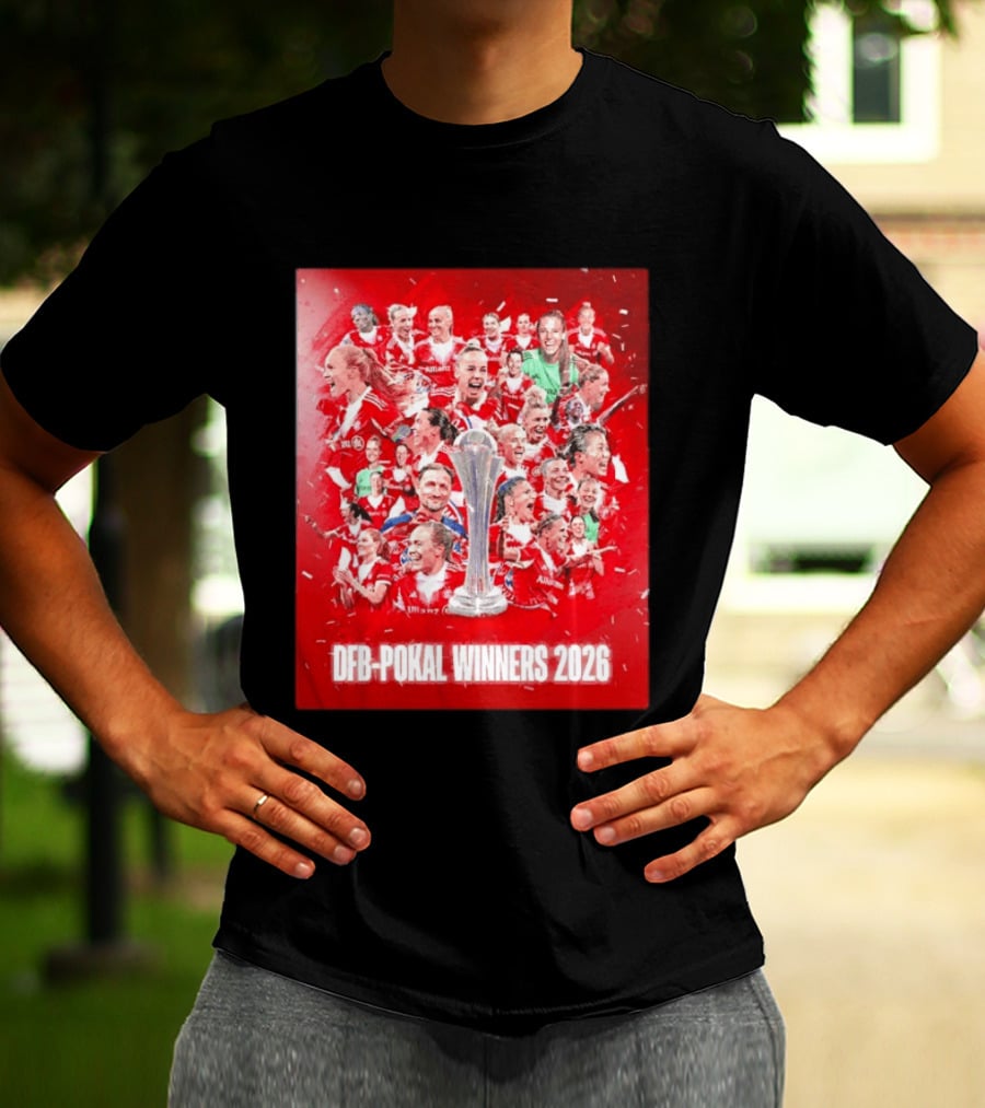 FC Bayern Frauen DFB Pokal Winners 2026 Celebration Montage T-Shirt