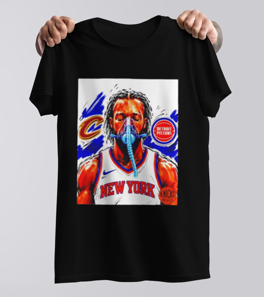 New York Knicks Jalen Brunson Vs Detroit Pistons Cleveland Cavaliers Matchup Knicks Mexico T-Shirt