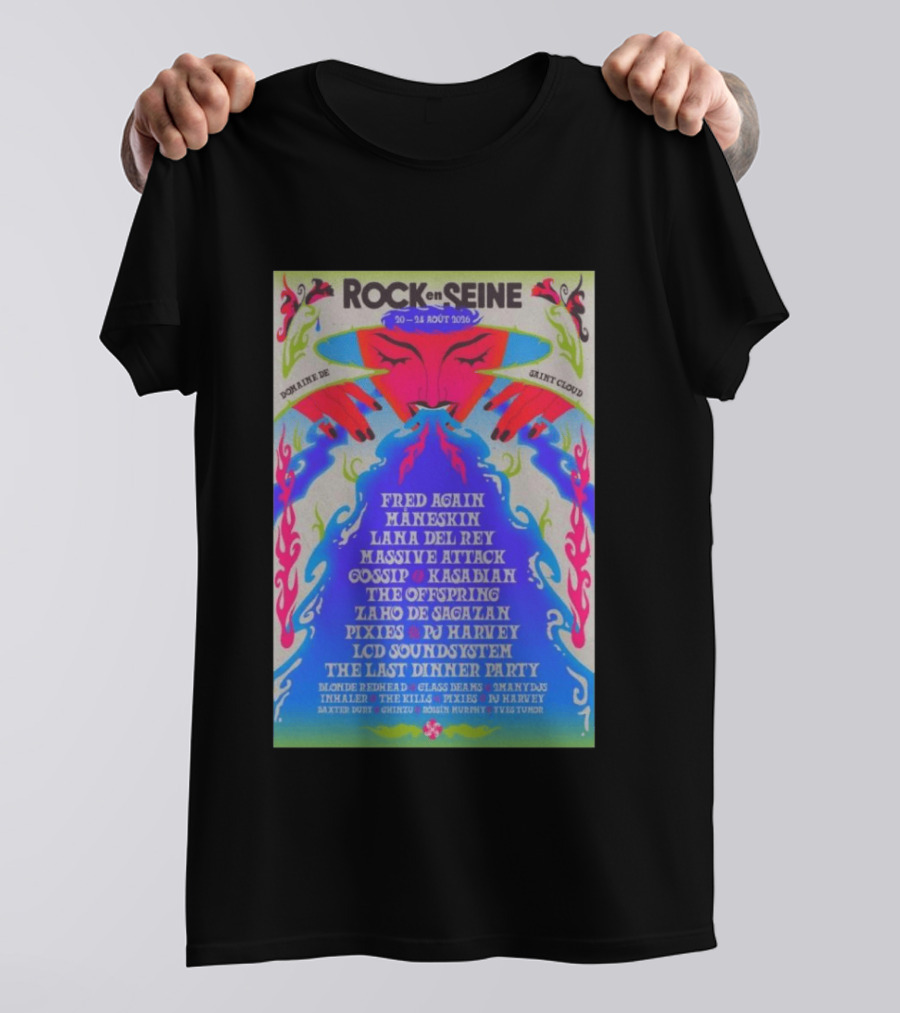 ROCK EN SEINE 2026 Program Domaine De Saint Cloud Lana Del Rey LCD Soundsystem T-Shirt