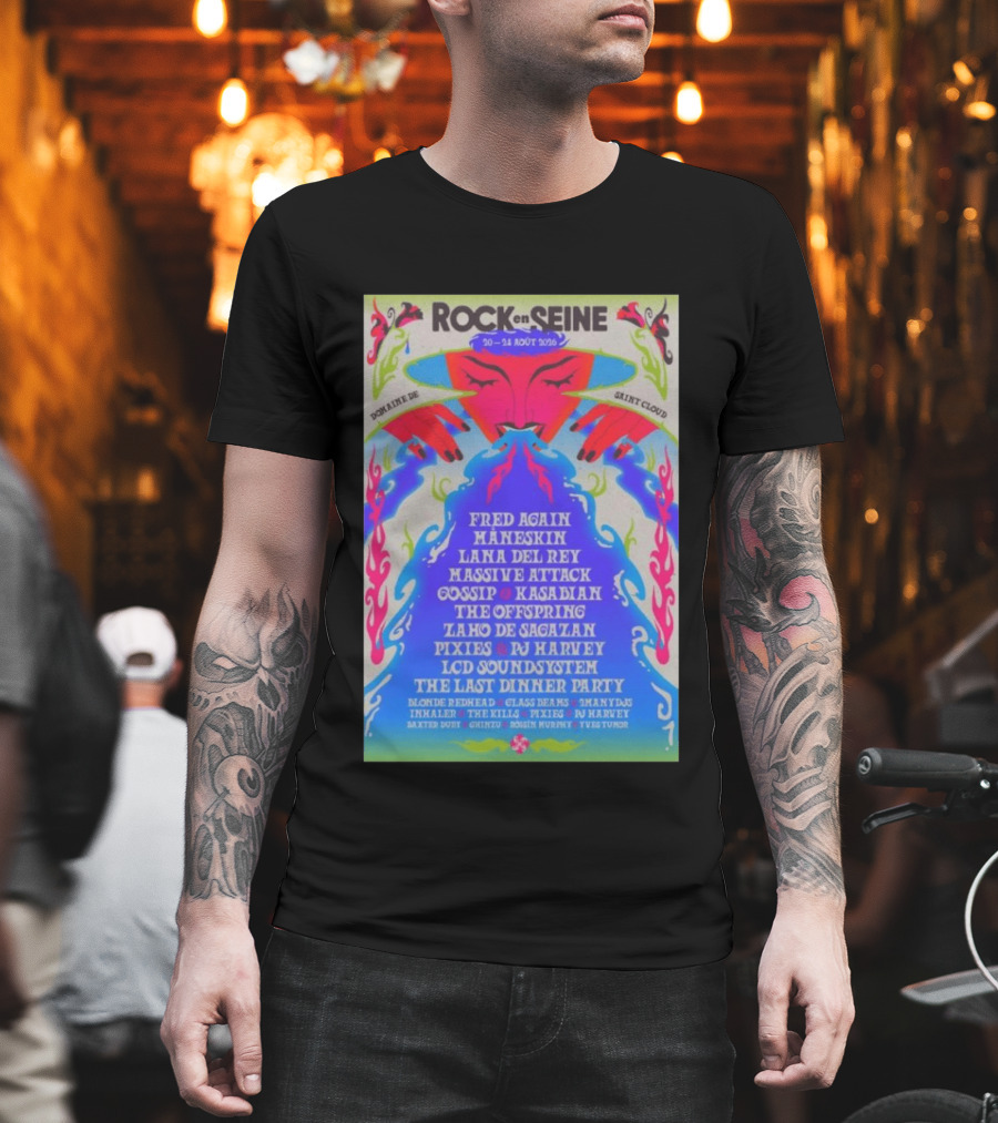 ROCK EN SEINE 2026 Program Domaine De Saint Cloud Lana Del Rey LCD Soundsystem T-Shirt