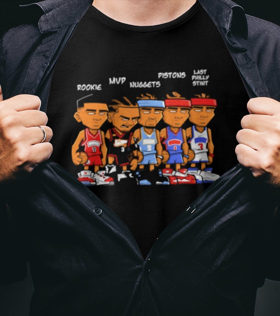 Rookie MVP Nuggets Pistons Last Philly Stint Iverson Career T-Shirt