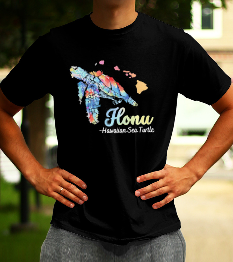 Honu Hawaiian Sea Turtle Watercolor T-Shirt