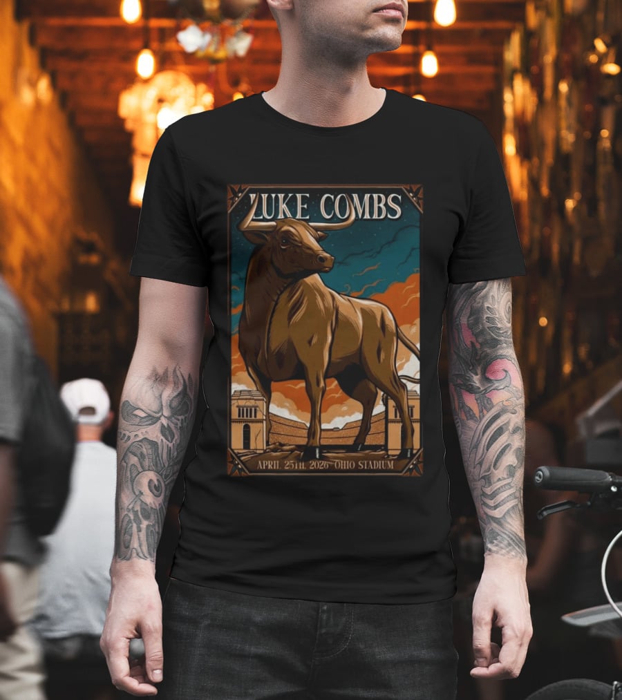 Luke Combs Ohio Stadium April 25 2026 Bull T-Shirt