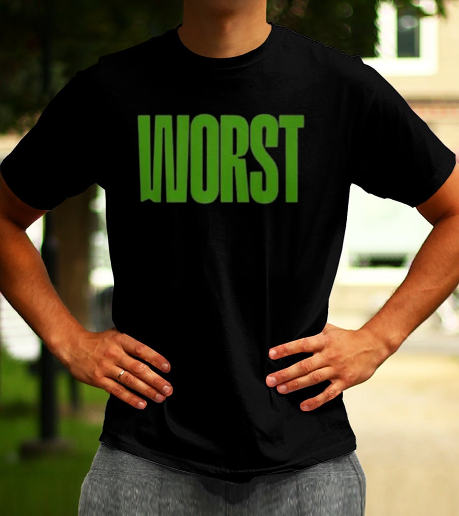 Mercha Worst Grn Text Bold Green T-Shirt