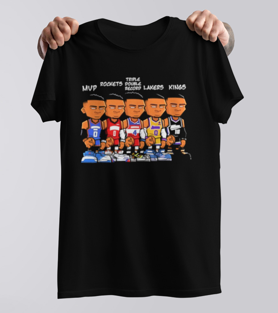Thunder MVP Rockets Triple Double Record Lakers Kings Westbrook Career T-Shirt