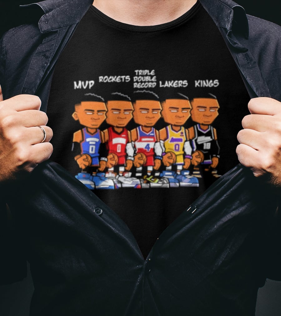 Thunder MVP Rockets Triple Double Record Lakers Kings Westbrook Career T-Shirt