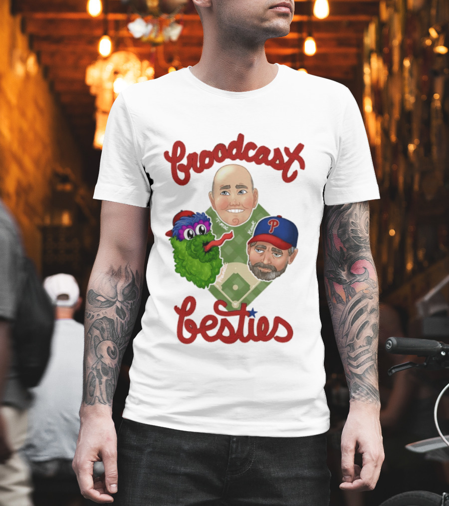 Broadcast Besties Tom McCarthy John Kruk Phillies Phanatic T-Shirt