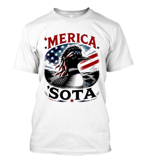 Merica 'Sota Loon Stars Stripes American Flag T-Shirt