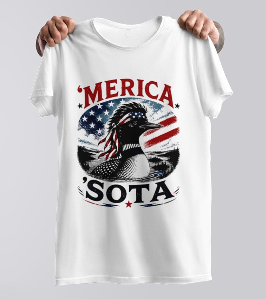 Merica 'Sota Loon Stars Stripes American Flag T-Shirt