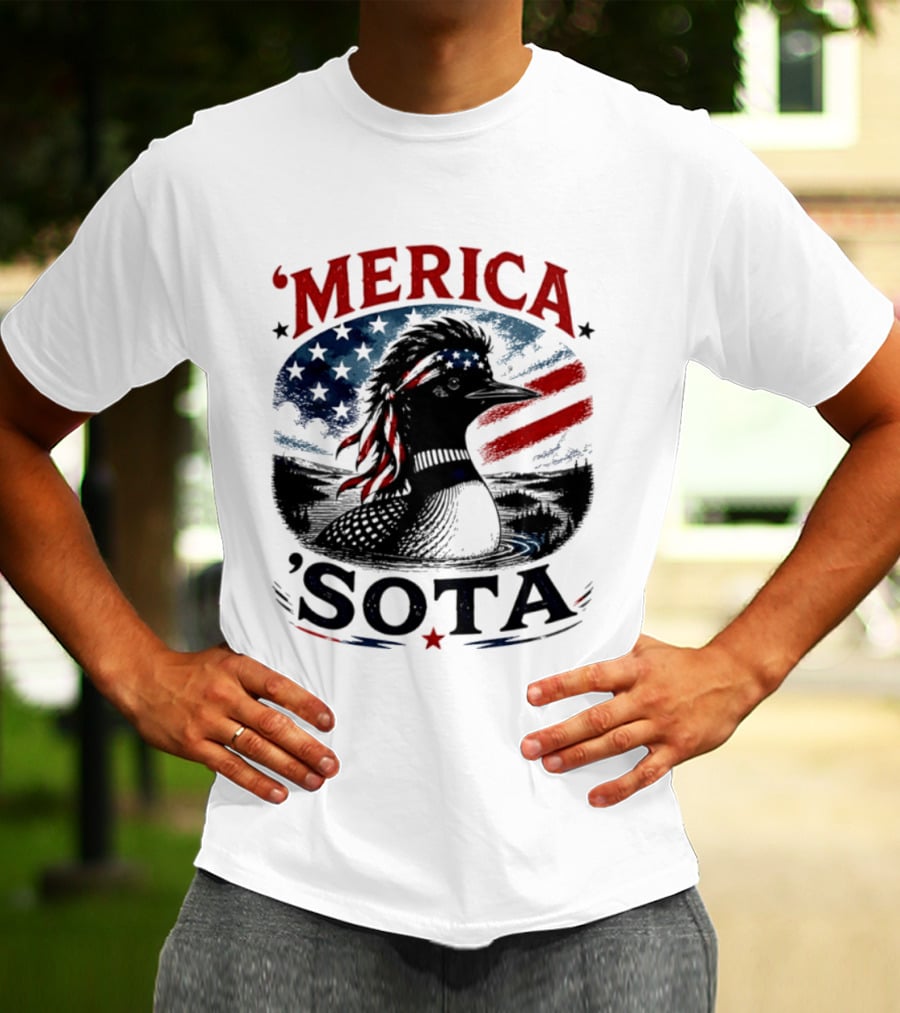 Merica 'Sota Loon Stars Stripes American Flag T-Shirt