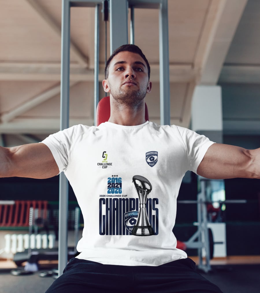 Montpellier Herault Champions European Rugby Challenge Cup 2016 2021 2026 T-Shirt