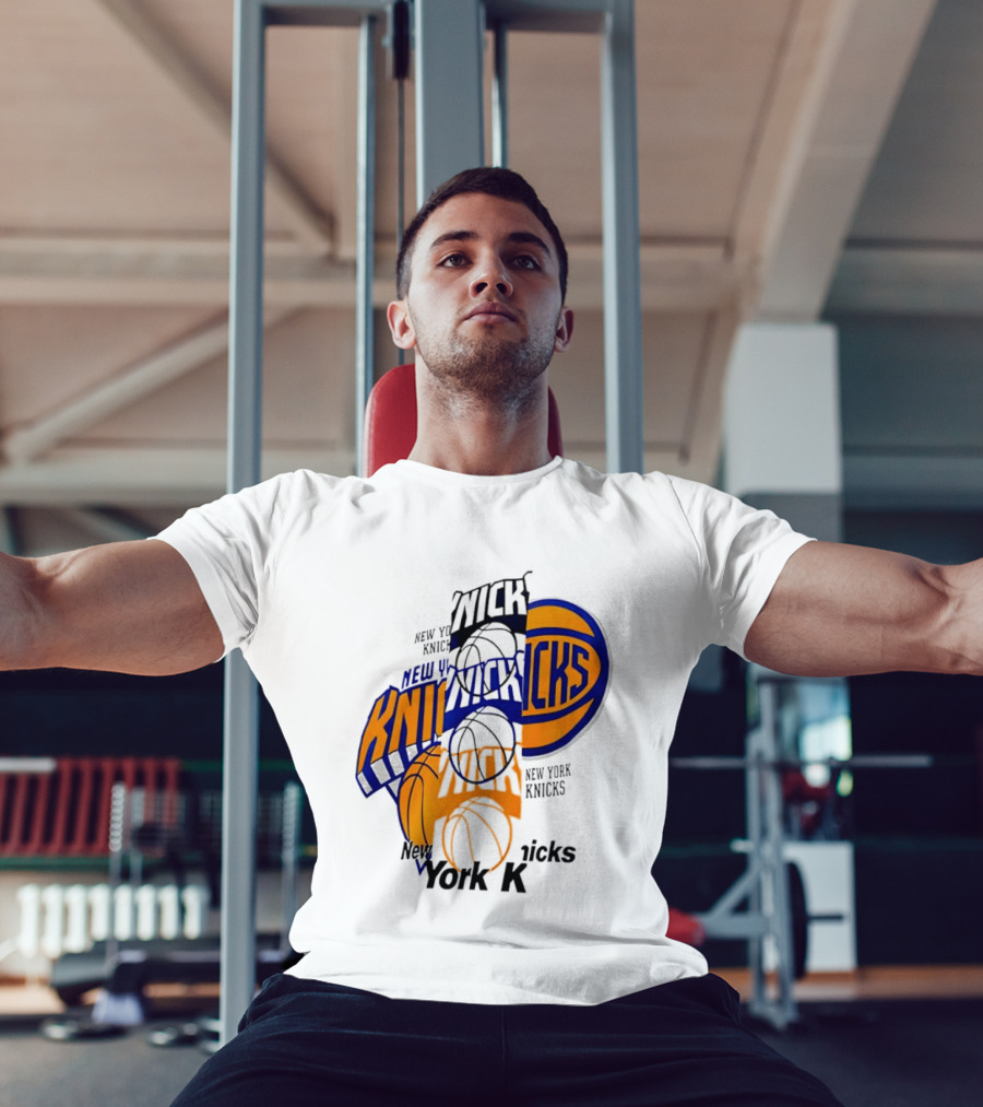 New York Knicks Basketball Collage Fragmented T-Shirt