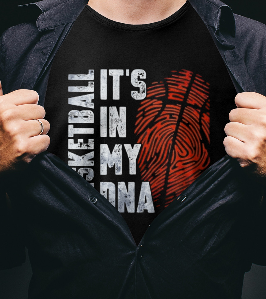Basketball It's In My DNA Fingerprint T-Shirt