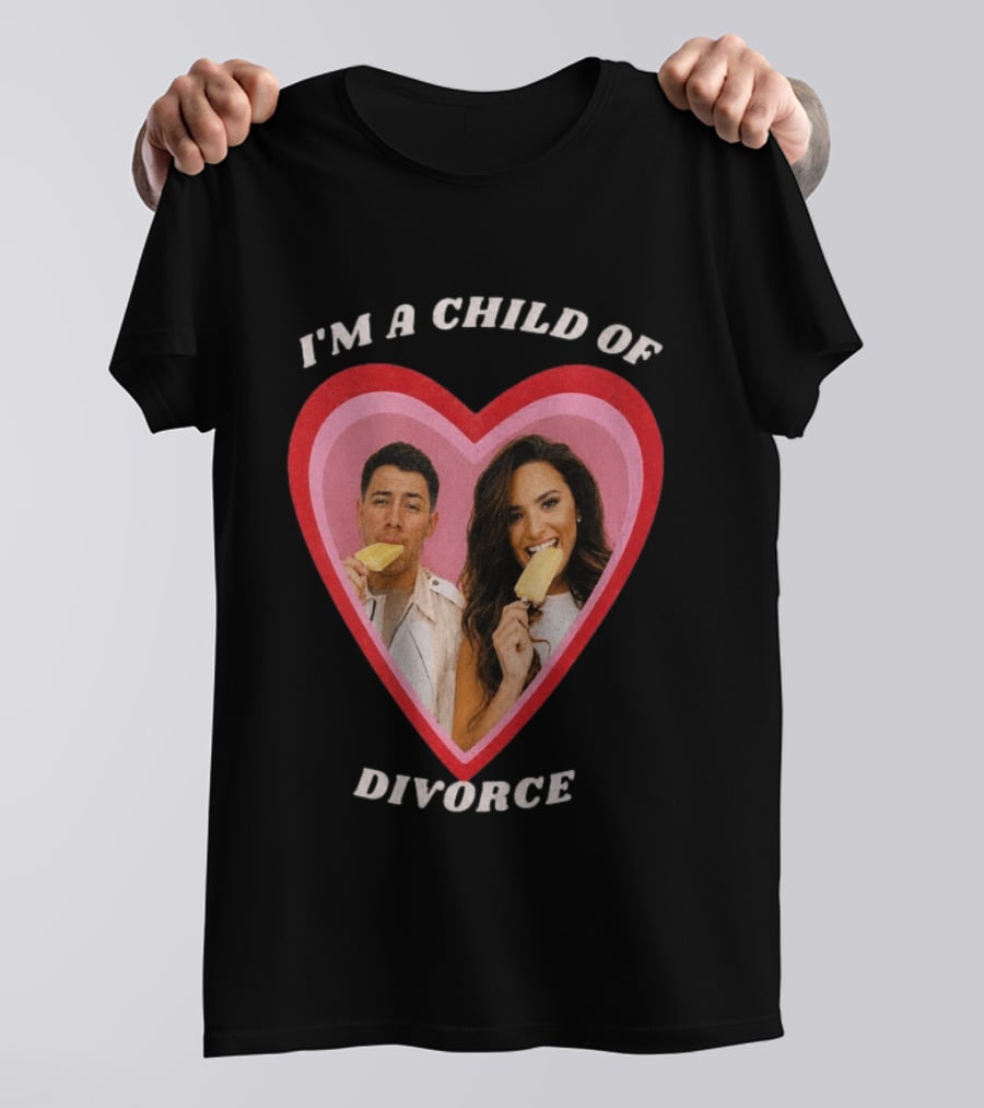 I'm A Child Of Divorce Nick Jonas Demi Lovato Heart Popsicle Image T-Shirt