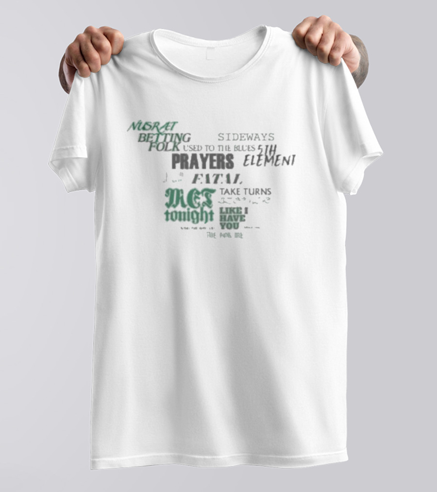 Zayn Konnakol Tracklist Angel Against Tonight Prayers Take Turns Reset T-Shirt