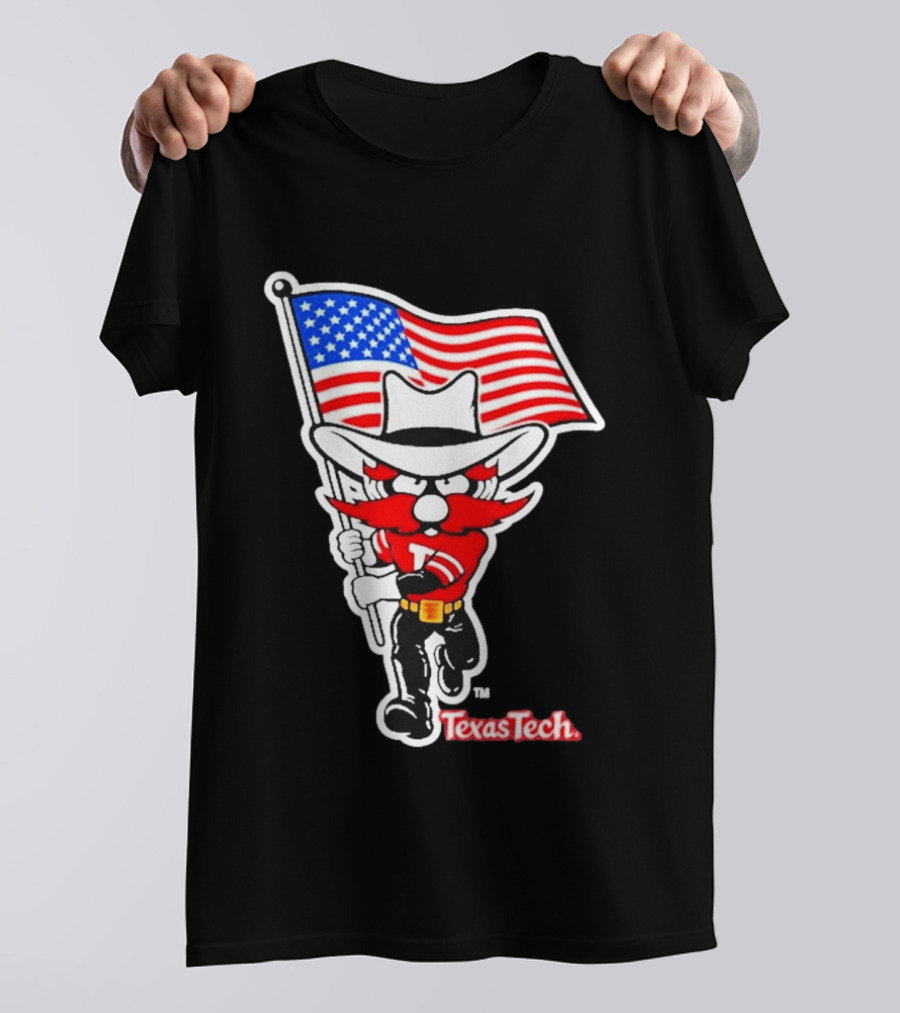 Texas Tech Red Raiders USA Flag Raider Red T-Shirt
