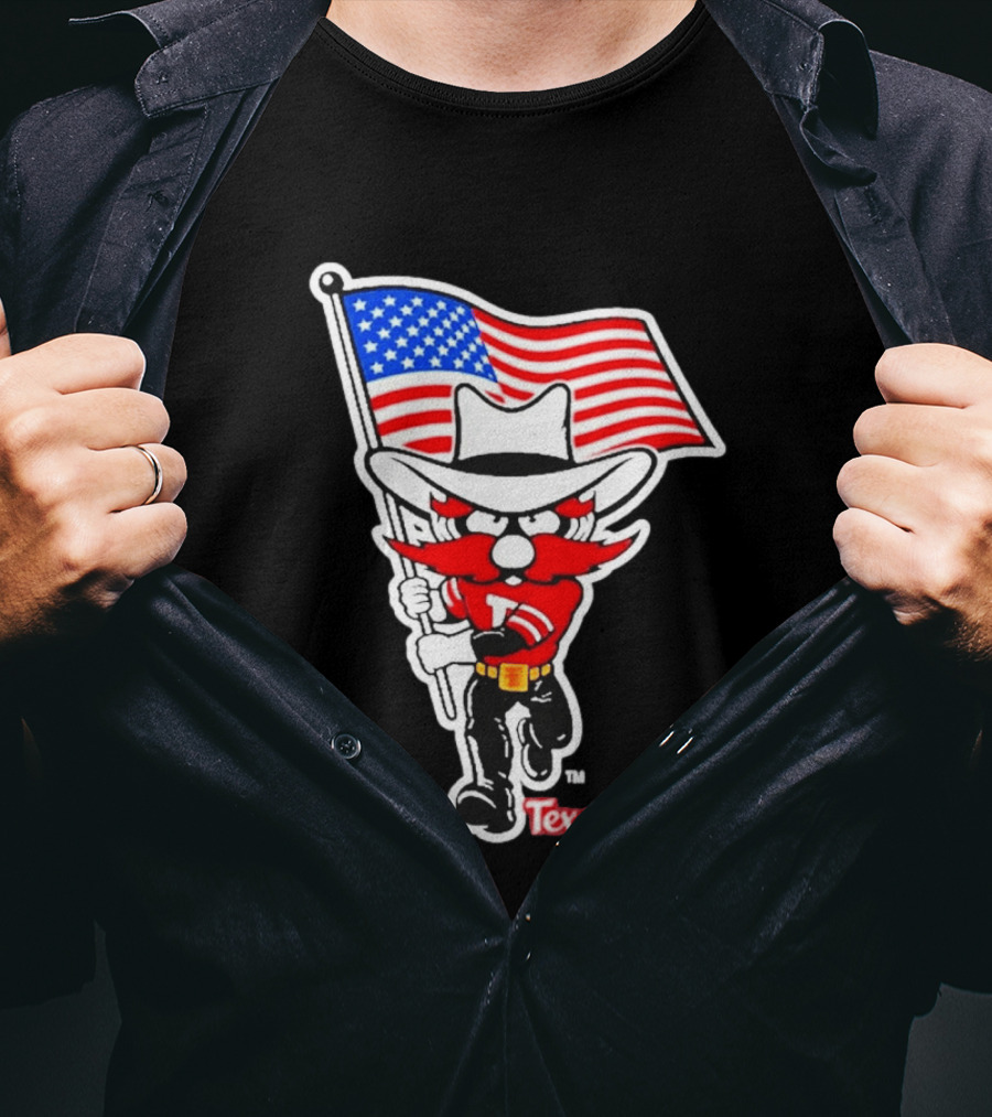 Texas Tech Red Raiders USA Flag Raider Red T-Shirt