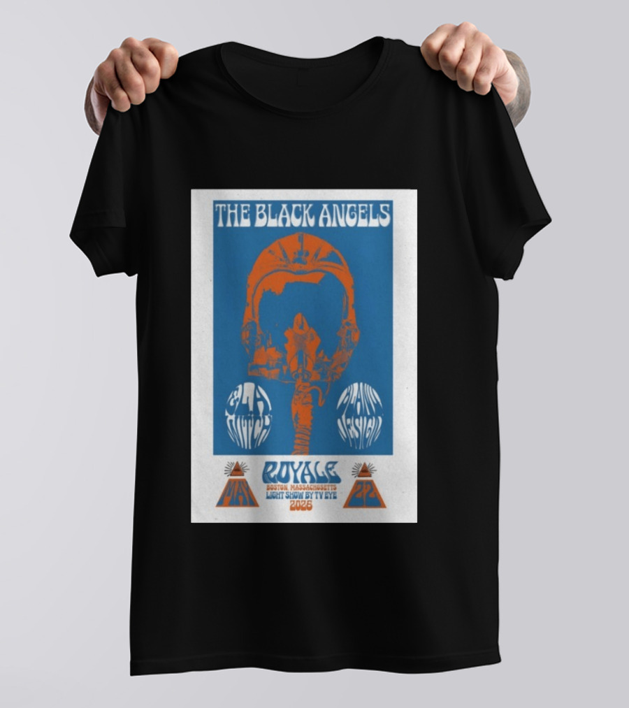 The Black Angels Royale Boston MA May 22 2026 Light Show By TV Eye Psychedelic Helmet T-Shirt