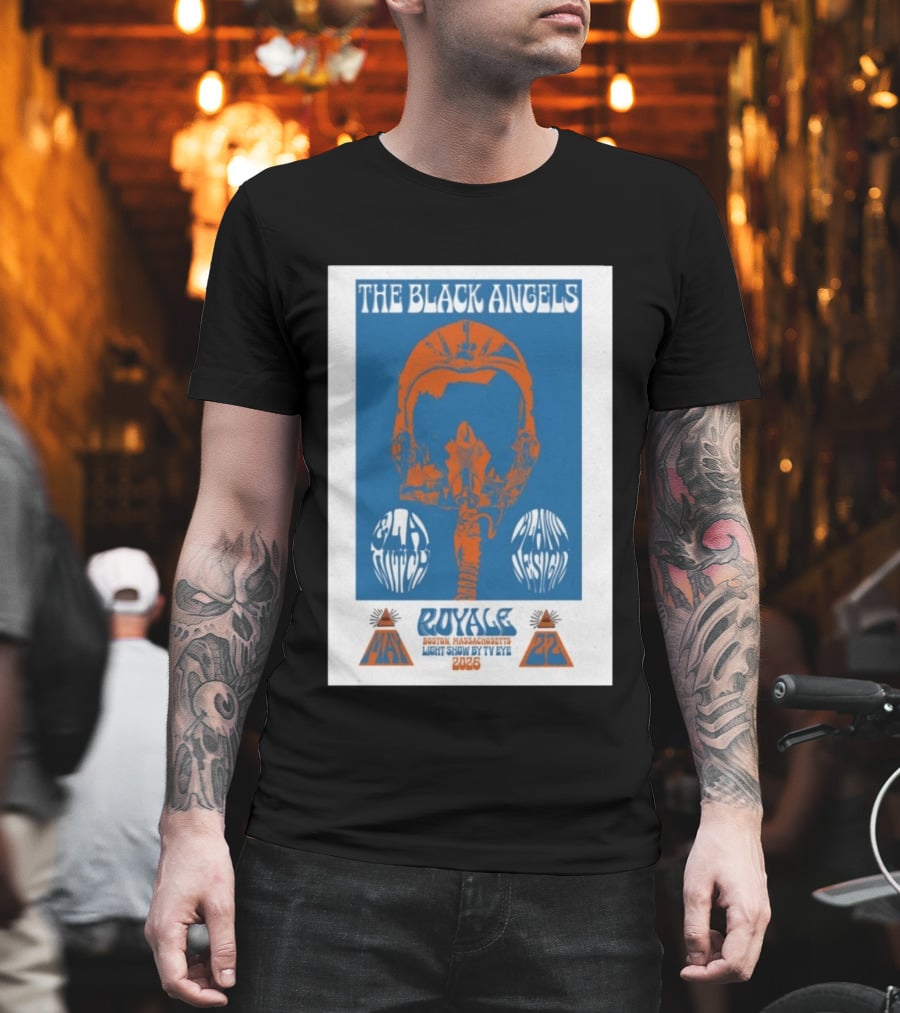The Black Angels Royale Boston MA May 22 2026 Light Show By TV Eye Psychedelic Helmet T-Shirt