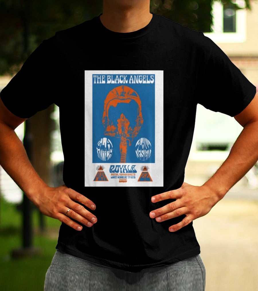 The Black Angels Royale Boston MA May 22 2026 Light Show By TV Eye Psychedelic Helmet T-Shirt