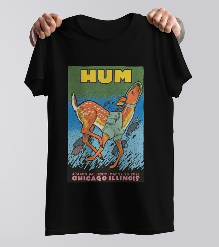 Hum Band Aragon Ballroom Concert Tour Chicago May 22 23 2026 T-Shirt