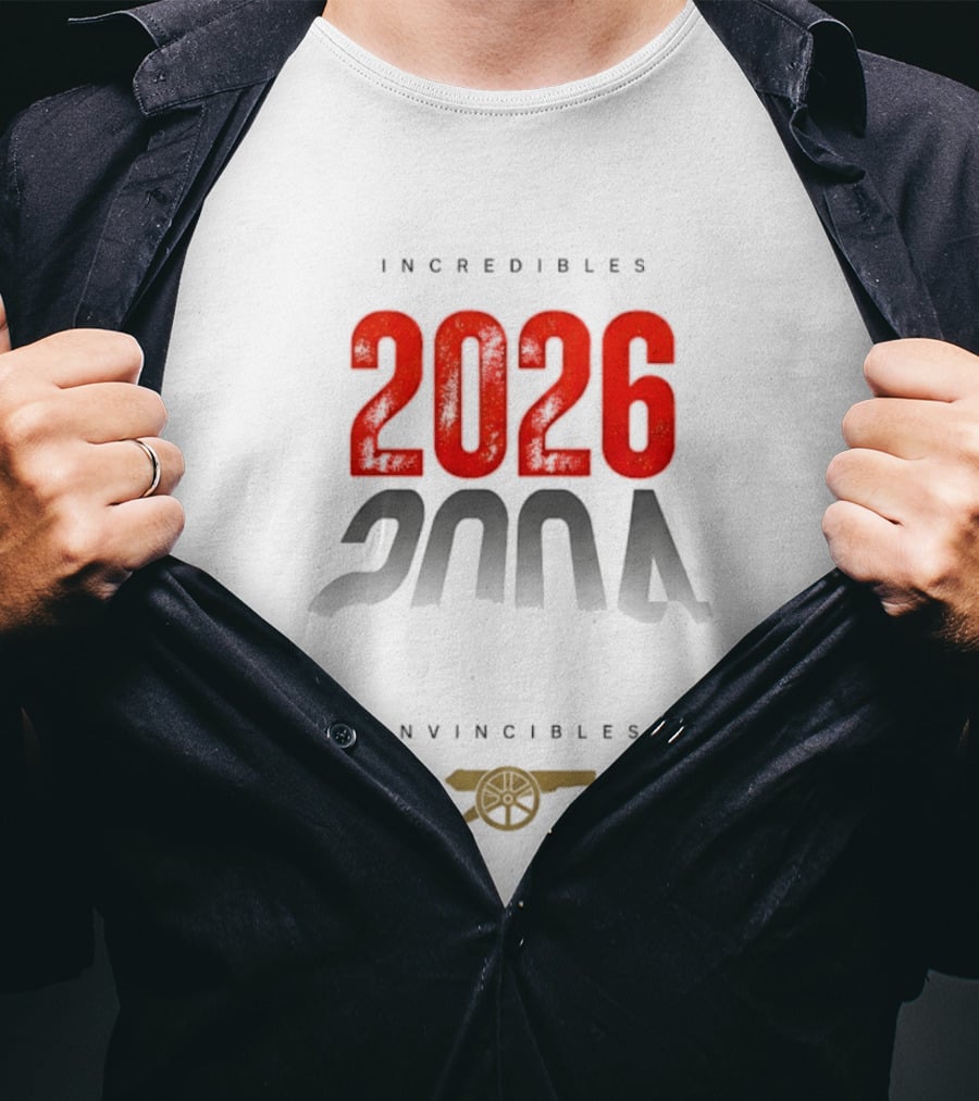 Incredibles 2026 Invincibles 2004 Arsenal FC Cannon T-Shirt