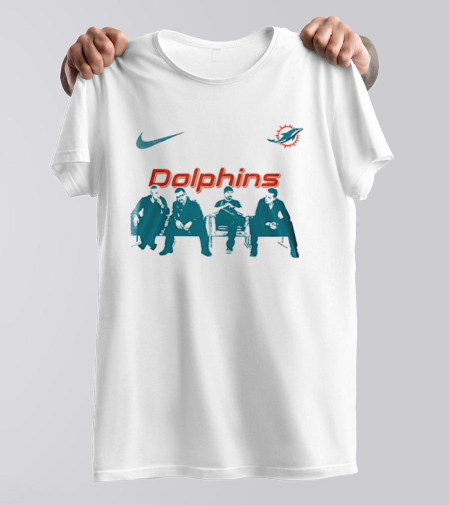 Miami Dolphins Nike Collaboration U2 Band Meeting T-Shirt