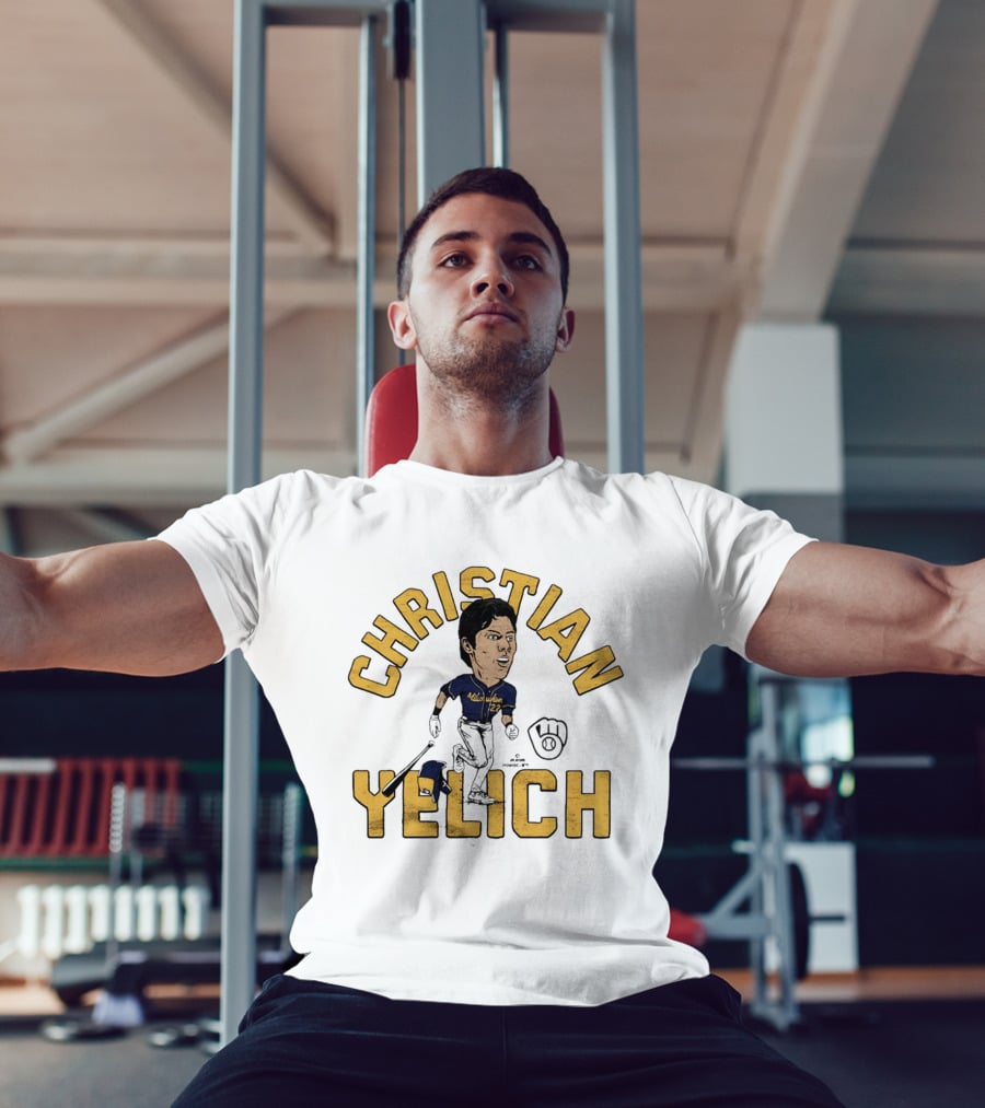 Christian Yelich Milwaukee Brewers Caricature Tri Blend T-Shirt