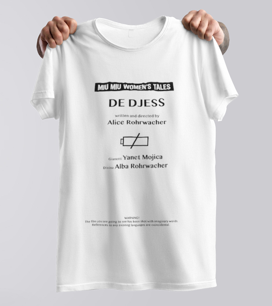 Miu Miu Women's Tales De Djess Alice Rohrwacher Yvette McJr Narr Ava Reinweaver T-Shirt