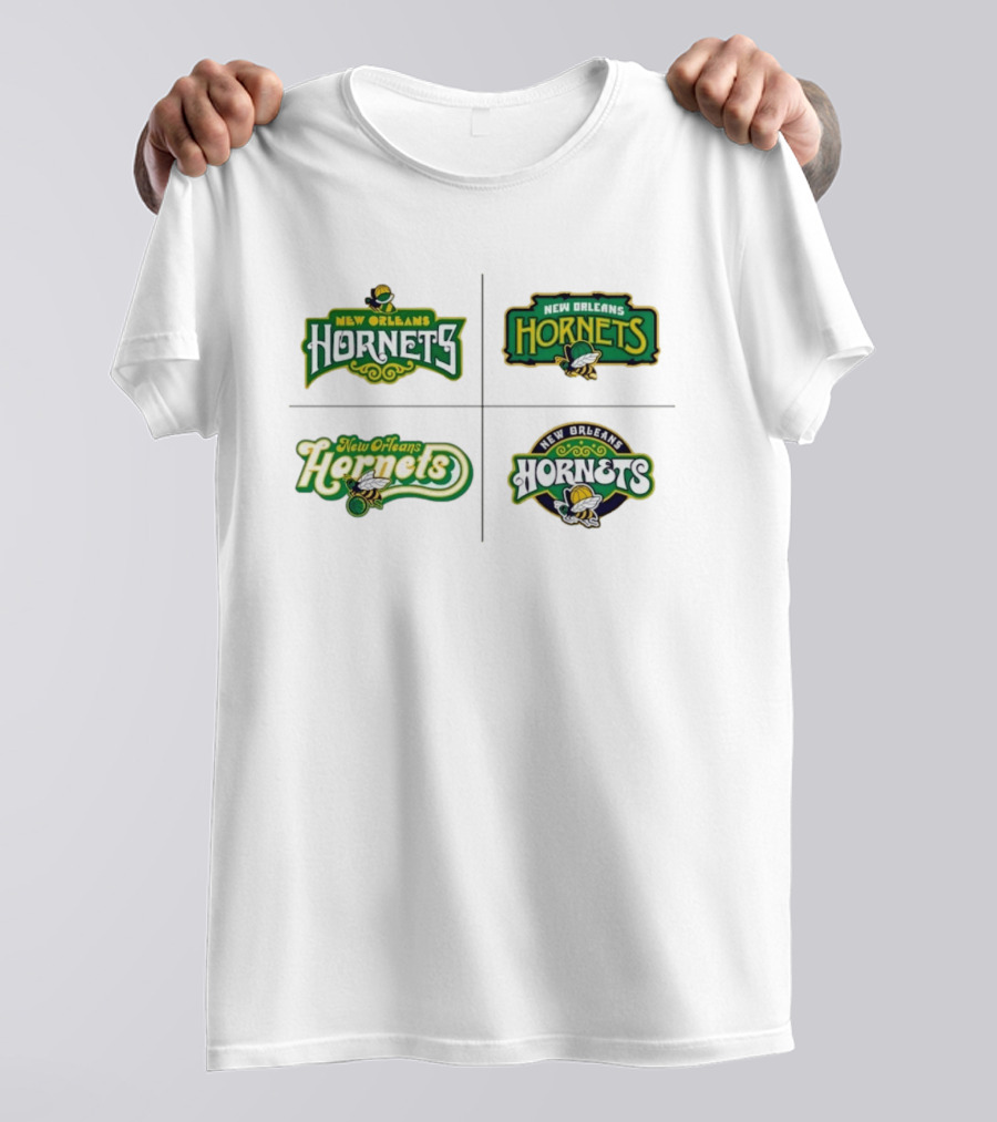 New Orleans Hornets Logo Collection Vintage NBA Team Merchandise T-Shirt