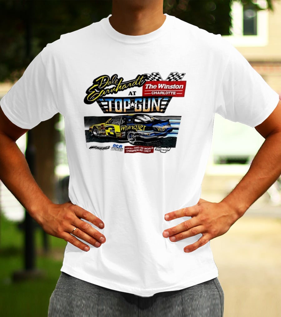 Dale Earnhardt At Top Gun The Winston Charlotte Wrangler Racing T-Shirt